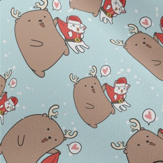 Christmas Cat And Elk Chiffon