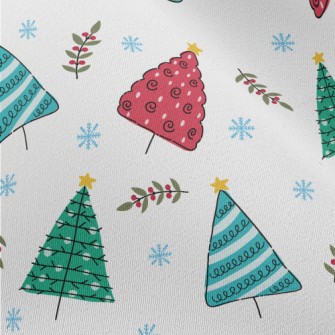 Colorful Hand Drawn Christmas  Chiffon