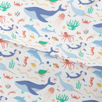 Cute Different Marine Creature Waterproof Oxford
