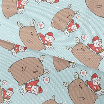 Christmas Cat And Elk Waterproof Oxford