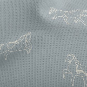 Line Style Horses Athletic Mesh Flat Back