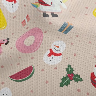 Children Santa Claus And Snowm Athletic Mesh Flat Back