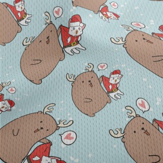 Christmas Cat And Elk Athletic Mesh Flat Back