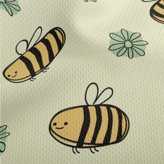 Gentle And Cute Bee Athletic Mesh Flat Back