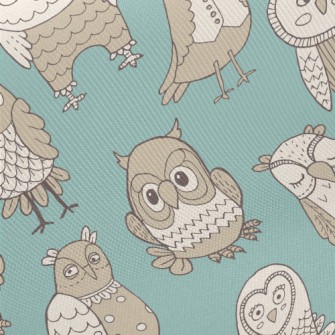 Various Cute Owls Twill