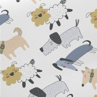 Various Hand-painted Cute Dogs Twill