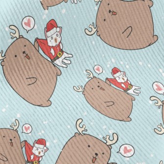 Christmas Cat And Elk Standard Corduroy