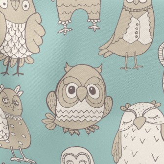 Various Cute Owls Stretch Ponte