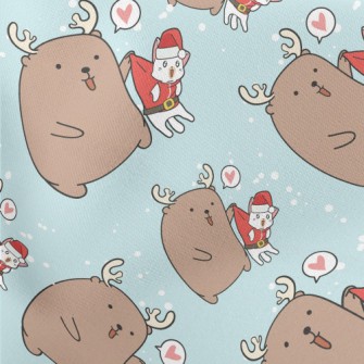 Christmas Cat And Elk Stretch Ponte