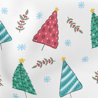 Colorful Hand Drawn Christmas  Stretch Ponte