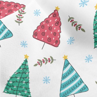 Colorful Hand Drawn Christmas  Micro Fleece