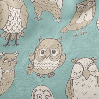 Various Cute Owls Minky