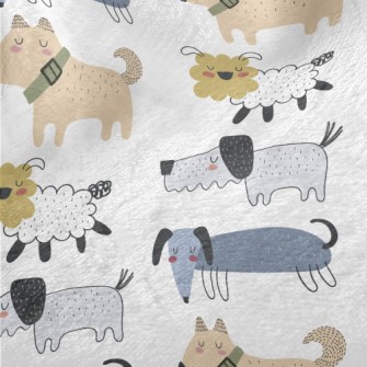 Various Hand-painted Cute Dogs Minky