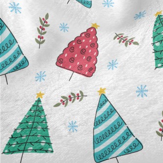 Colorful Hand Drawn Christmas  Minky