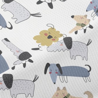 Various Hand-painted Cute Dogs Piqué