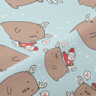 Christmas Cat And Elk Piqué