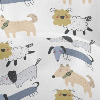 Various Hand-painted Cute Dogs Lightweight Performance Linen