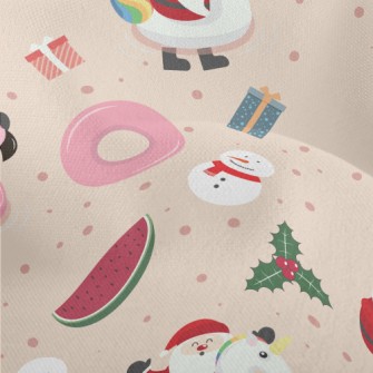 Children Santa Claus And Snowm Lightweight Performance Linen