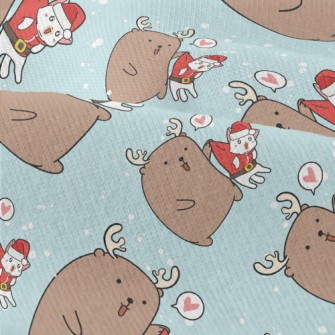 Christmas Cat And Elk Modern Jersey