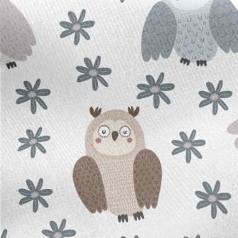 Gentle And Casual Owl Jersey Backed Fleece