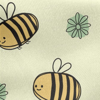 Gentle And Cute Bee Jersey Backed Fleece