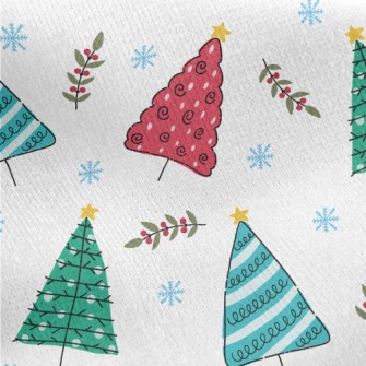 Colorful Hand Drawn Christmas  Jersey Backed Fleece