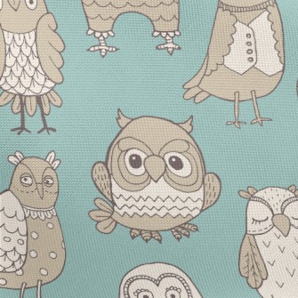 Various Cute Owls Pongee
