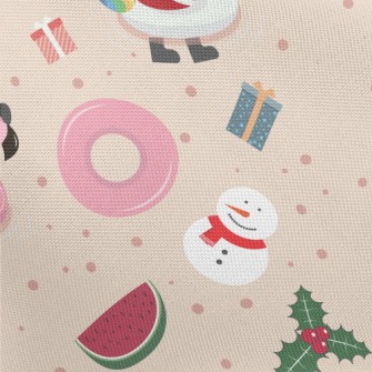 Children Santa Claus And Snowm Pongee