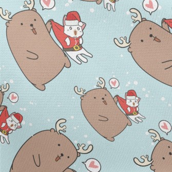 Christmas Cat And Elk Pongee