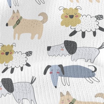 Various Hand-painted Cute Dogs Stretch Jersey