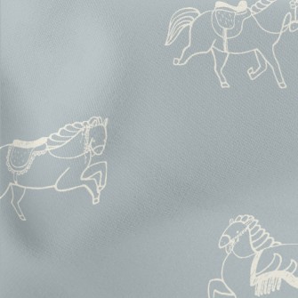 Line Style Horses Lightweight Cotton Poplin