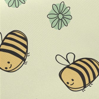 Gentle And Cute Bee Midweight Cotton Poplin