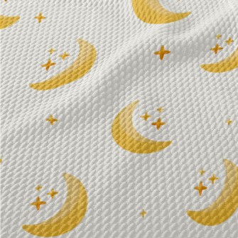 Crescent Moon And Stars Birdseye Piqué