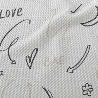 Random Text Graffiti Birdseye Piqué