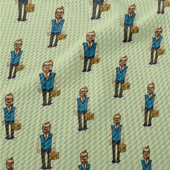 Stylish Bearded Male Office Wo Birdseye Piqué