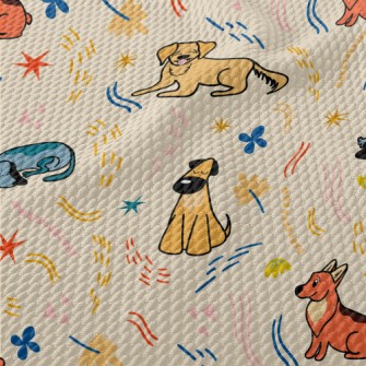 Golden Retriever Corgi Birdseye Piqué