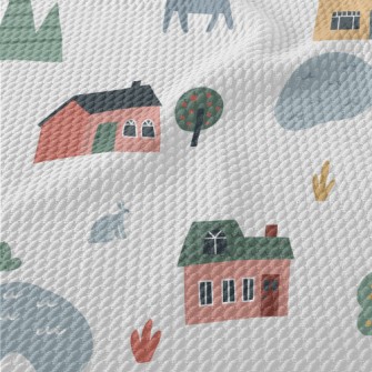 Cozy Country Cottage Birdseye Piqué