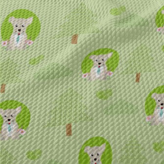 Little Forest And Dogs Birdseye Piqué