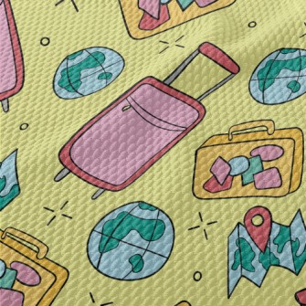 Around The World Luggage Birdseye Piqué