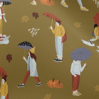 People Holding Umbrellas In Au Chiffon