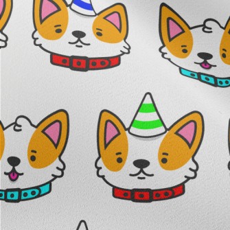 Corgi Wearing Birthday Hat Chiffon