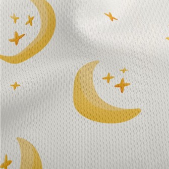 Crescent Moon And Stars Athletic Mesh Flat Back