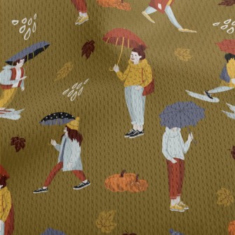 People Holding Umbrellas In Au Athletic Mesh Flat Back