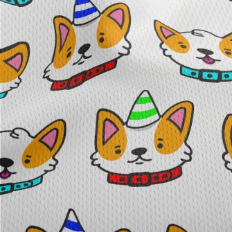 Corgi Wearing Birthday Hat Athletic Mesh Flat Back