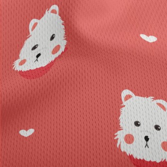 Blushing White Terrier Athletic Mesh Flat Back