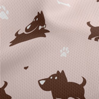 Running And Playing Puppy Athletic Mesh Flat Back