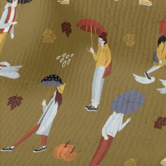 People Holding Umbrellas In Au Terry