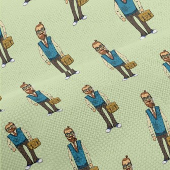 Stylish Bearded Male Office Wo Performance Linen