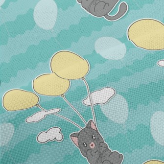 Little Gray Cat Loves Balloons Performance Linen