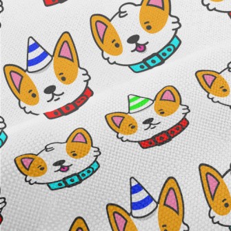 Corgi Wearing Birthday Hat Performance Linen